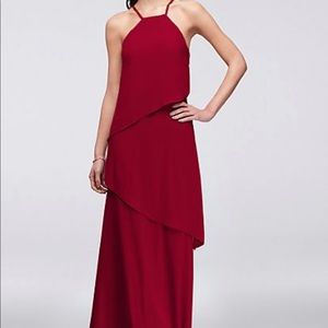 David’s Bridal Waterfall Tier Georgette Dress